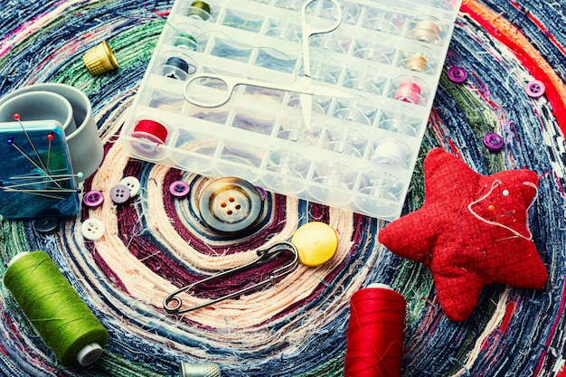 zestaw do haftu z muliną i kanwą