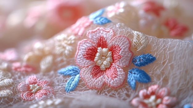 haftowane wzory na płótnie